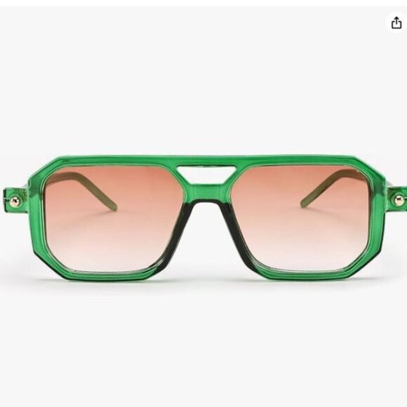 Vintage Square 70s Flat Aviator Classic Retro Stylish Frame UV400 B2622